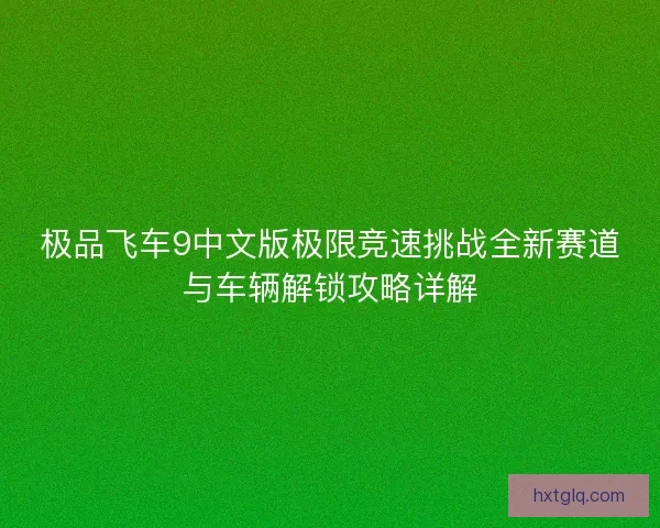 极品飞车9中文版极限竞速挑战全新赛道与车辆解锁攻略详解